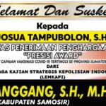 IWO Samosir Apresiasi Kapolres Samosir Terima Penghargaan Presisi Award dari LEMKAPI