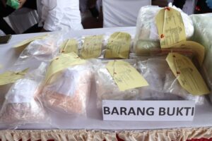 SAMBUT KEMERDEKAAN RI KE 77 FORKOPIMDA LABUHANBATU RAYA MUSNAHKAN NARKOTIKA