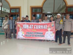Tampung Aspirasi Masyarakat, Kali Ini Kapolsek Sei Kepayang Gelar Jumat Curhat Di Masjid Raya Sei Kepayang