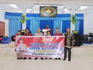 Polres Asahan Gelar KOMIDAMAS Sampaikan Pesan Kamtibmas di Gereja GKII Gambir Baru