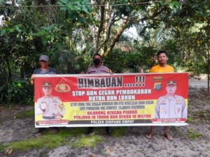 Sosialisasi tentang Karhutla Ini Pesan Kapolsek Simpang Empat