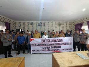 Kapolsek Air Joman Bersama Masyarakat Air Joman Tolak Peredaran Narkoba Dan Perjudian Maupun PSK