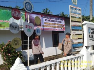 Masyarakat Desa Air Joman dan Kades Pasang Spanduk Menolak Praktek Perjudian dan Narkoba