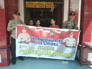 Polsek Air Joman Pengamanan di Gereja HKBP Desa Punggulan