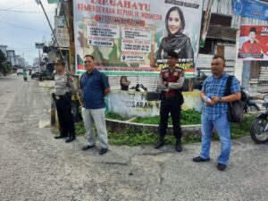 Personel Polres Asahan Lakukan Pengamanan Senam Sehat di Kantor Sekretariat DPP PPMA