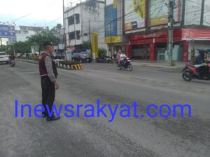 Atasi Kemaceta Personil Sat Samapta Polres Asahan Strong Point Pagi