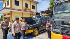 Kapolres Asahan Cek Kesiapan Kendaraan Taktis Polri Jelang Pemilu 2024