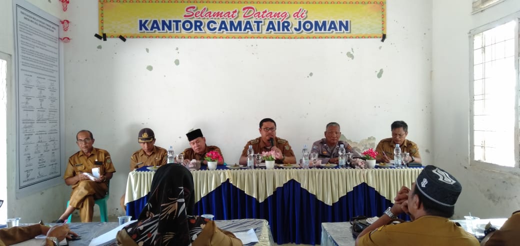 Personel Polsek Air Joman Polres Asahan menghadiri Rapat Kordinasi