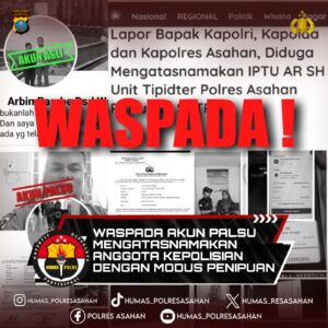 Akun di Hacker Personil Polres Asahan Difitnah Lakukan Pemerasan