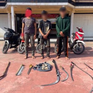 Berulah Lagi Komplotan Geng Motor Yang Menggunakan Sajam Diamankan Polres Asahan