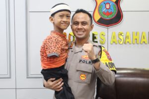 Kapolres Asahan Menerima Kunjungan HAFIDZ Cilik Nasional TEGAR SETIAWAN