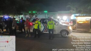 Sat Lantas Polres Tanjung Balai Gelar Blue Light Patrol Agar Situasi Kamseltibcarlantas Tetap Lancar