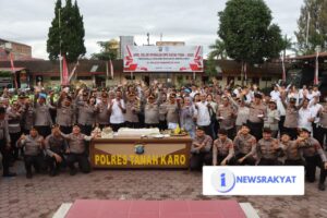 Bupati Karo dan Jajaran Beri Kejutan Ulang Tahun ke-46 untuk Kapolres Tanah Karo