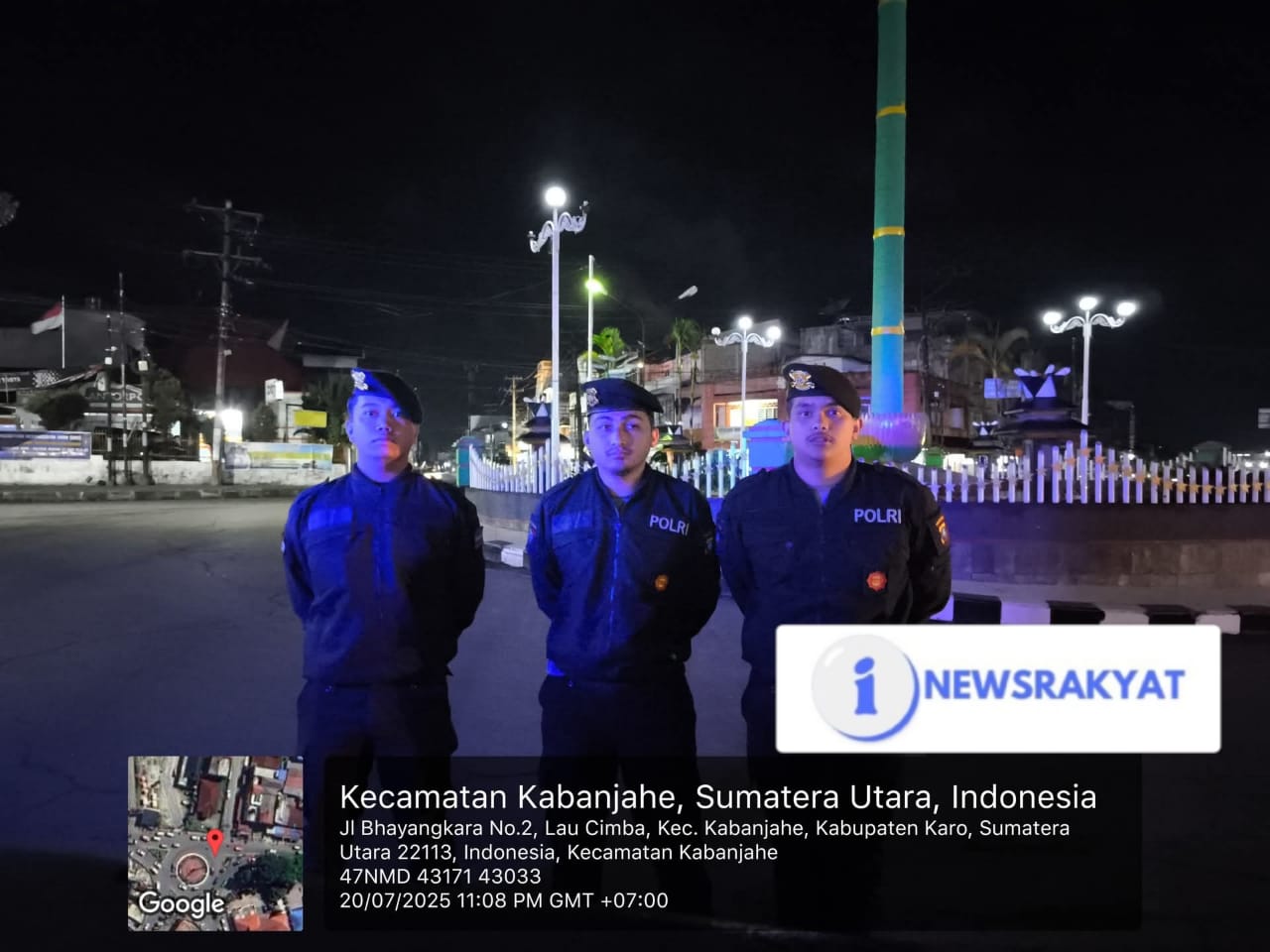 Gelar Patroli Malam, Sat Samapta Polres Tanah Karo Perkuat Keamanan Wilayah Kabanjahe