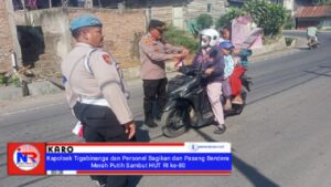 Kapolsek Tigabinanga dan Personel Bagikan dan Pasang Bendera Merah Putih Sambut HUT RI ke-80Tigabinanga,