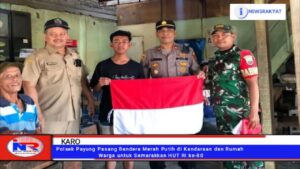 Polsek Payung Pasang Bendera Merah Putih di Kendaraan dan Rumah Warga untuk Semarakkan HUT RI ke-80