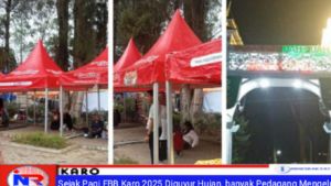 Sejak Pagi FBB Karo 2025 Diguyur Hujan, banyak Pedagang Mengeluh