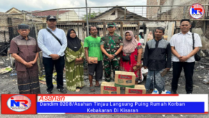 Dandim 0208/Asahan Tinjau Langsung Puing Rumah Korban Kebakaran Di Kisaran
