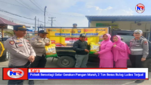 Polsek Berastagi Gelar Gerakan Pangan Murah, 2 Ton Beras Bulog Ludes Terjual