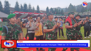 Kapolres Tanah Karo Hadiri Upacara Penutupan TMMD ke-125 TA 2025 di Berastagi