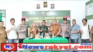 Forkopimcam Dan Kapolsek Membuat Kejutan Spesial Ke Koramil 11/SE Di HUT Ke-80 TNI