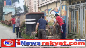 Polsek Tigapanah Bersama Forkopimca dan Warga Gelar Gotong Royong di Desa Mulawari
