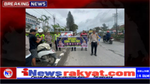 Kasat Lantas Polres Tanah Karo Pimpin Sosialisasi Ops Zebra Toba 2025 di Jl. Jamin Ginting