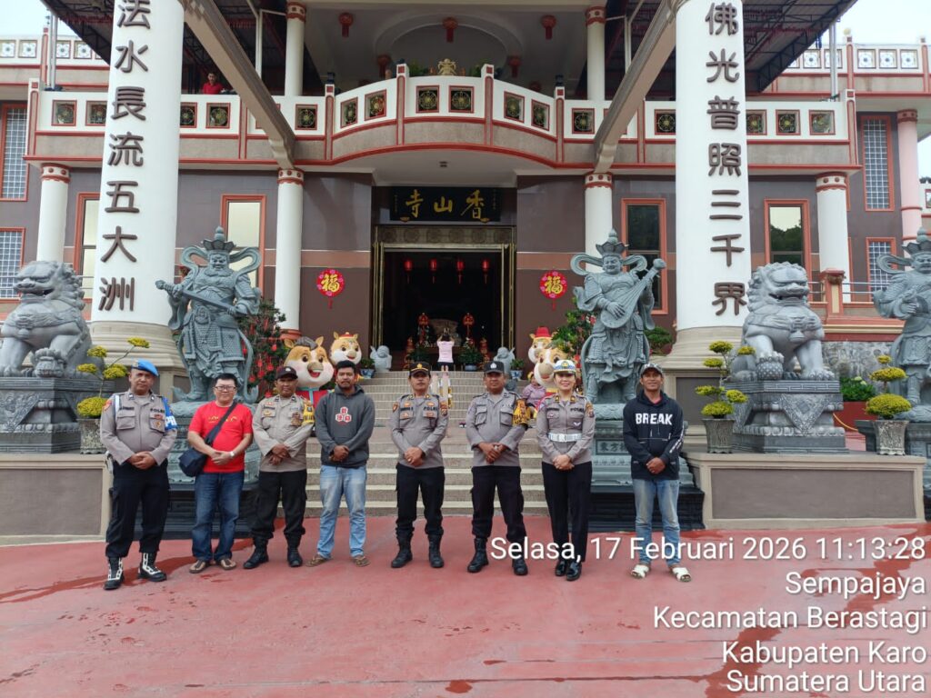 Polsek Berastagi Laksanakan Pengamanan Ibadah Imlek 2026,situasi kondusif