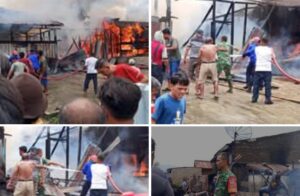 Kebakaran di Desa Palding: Babinsa dan Warga Berpacu dengan Waktu Jinakkan Si Jago Merah