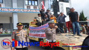 Polres Karo Amankan Aksi Unjuk Rasa Warga Desa Doulu dan Desa Semangat Gunung, Situasi Tetap Kondusif