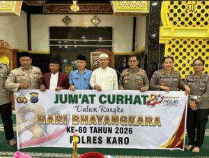 Jumat Curhat di Masjid, Polres Karo Serap Aspirasi Warga Sambut HUT Bhayangkara ke-80