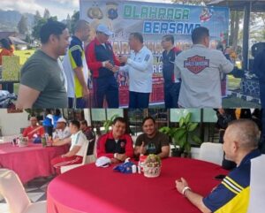 Bawaslu Karo Ikut Olahraga Bersama Peringatan Hari Bhayangkara Ke-80 di Berastagi.