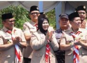 Plt Bupati Langkat Tiorita Semangati Kontingen Pramuka pada Penutupan Jamdasu XI Sumut
