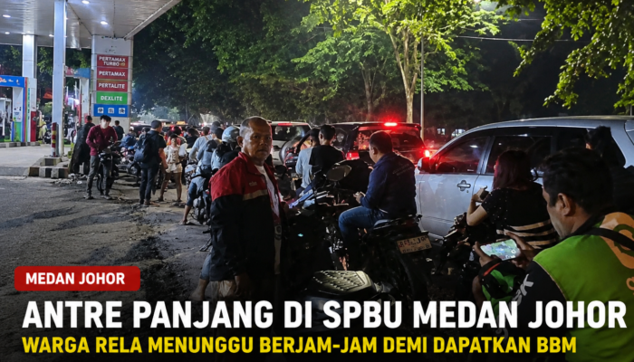 BBM Langka di Medan, Warga Antre Berjam-jam hingga Larut Malam Demi Isi Tangki