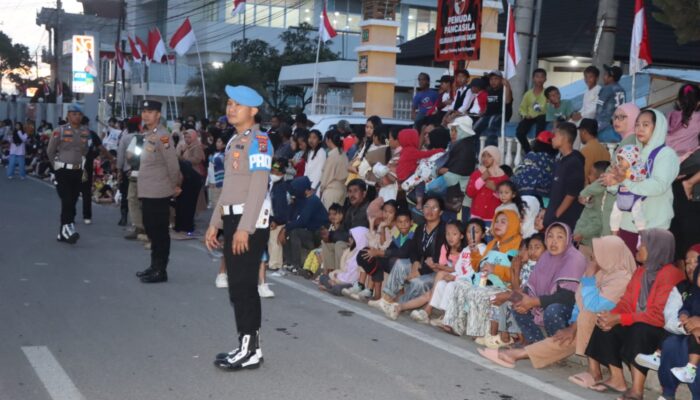 Forkopimda Karo Terima Pawai Obor Taptu Sambut HUT ke-81 RI