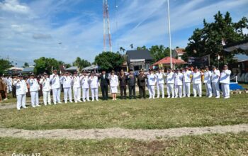 Semarak dalam melaksanakan kegiatan Upacara Penaikan Bendera HUT Kemerdekaan Republik Indonesia Ke-81 Tingkat Kecamatan Biru-Biru Tahun 2026
