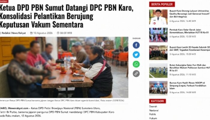 Ketua DPD PBN Sumut Datangi DPC PBN Karo, Konsolidasi Pelantikan Berujung Keputusan Vakum Sementara