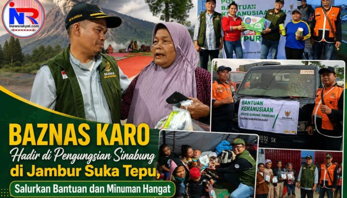BAZNAS Karo Hadir di Pengungsian Sinabung di Jambur Suka Tepu, Salurkan Bantuan dan Minuman Hangat