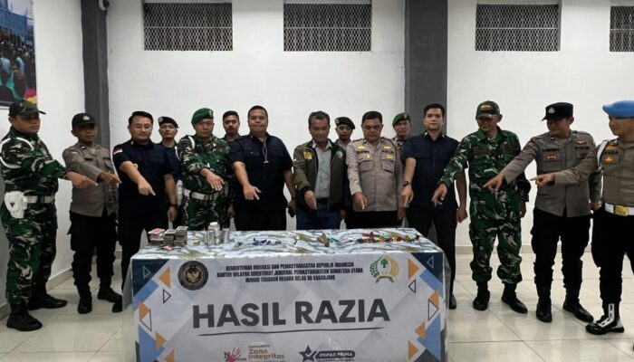 BERSINERGI DALAM MENJAGA KEAMANAN DAN KETERTIBAN, RUTAN KABANJAHE MELAKSANAKAN RAZIA GABUNGAN BERSAMA POLRES KARO, KODIM 0205/TANAH KARO, DAN BNN KABUPATEN KARO