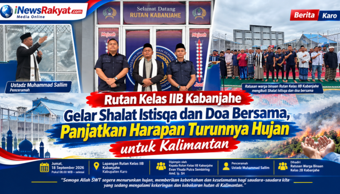 Rutan Kelas IIB Kabanjahe Gelar Shalat Istisqa dan Doa Bersama, Panjatkan Harapan Turunnya Hujan untuk Kalimantan