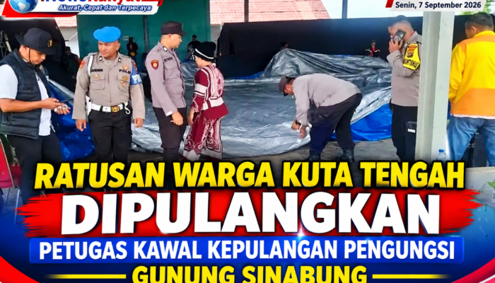 Ratusan Warga Kuta Tengah Dipulangkan, Petugas Kawal Kepulangan Pengungsi Gunung Sinabung