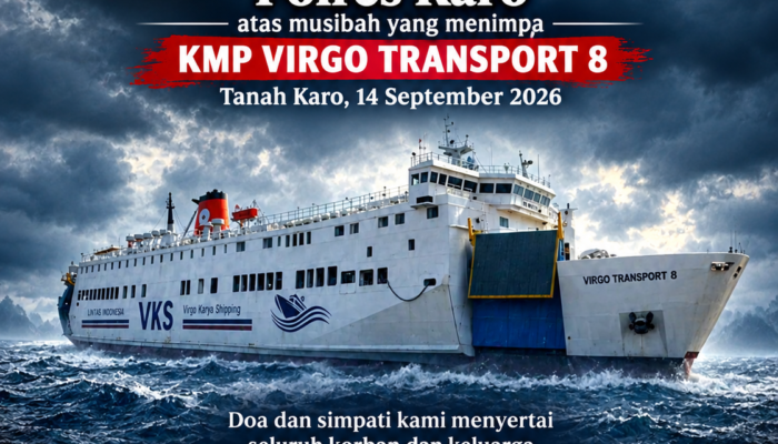 Duka dan Keprihatinan Mendalam Polres Karo atas Musibah KMP Virgo Transport 8Tanah Karo, 14 September 2026