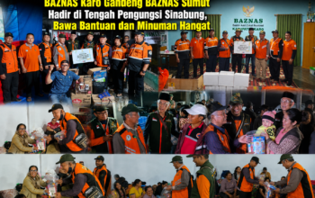 BAZNAS Karo Gandeng BAZNAS Sumut Hadir di Tengah Pengungsi Sinabung, Bawa Bantuan dan Minuman Hangat