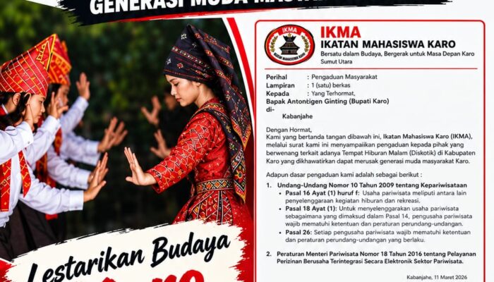 IMKA Desak Bupati Karo Periksa Legalitas Tempat Hiburan Malam