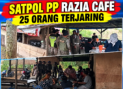 SATPOL PP RAZIA CAFE, 25 ORANG TERJARING.