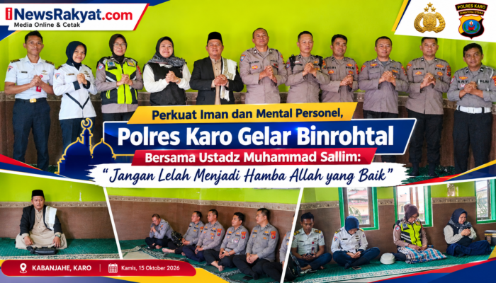 Perkuat Iman dan Mental Personel, Polres Karo Gelar Binrohtal Bersama Ustadz Muhammad Sallim: “Jangan Lelah Menjadi Hamba Allah yang Baik”