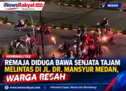 Remaja Diduga Bawa Senjata Tajam Melintas di Jl. Dr. Mansyur Medan, Warga Resah