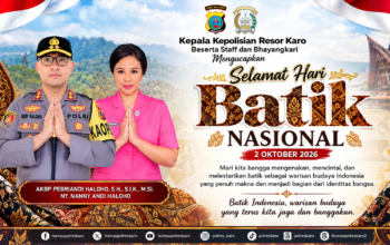 Kapolres Karo dan Bhayangkari Ucapkan Selamat Hari Batik Nasional 2026